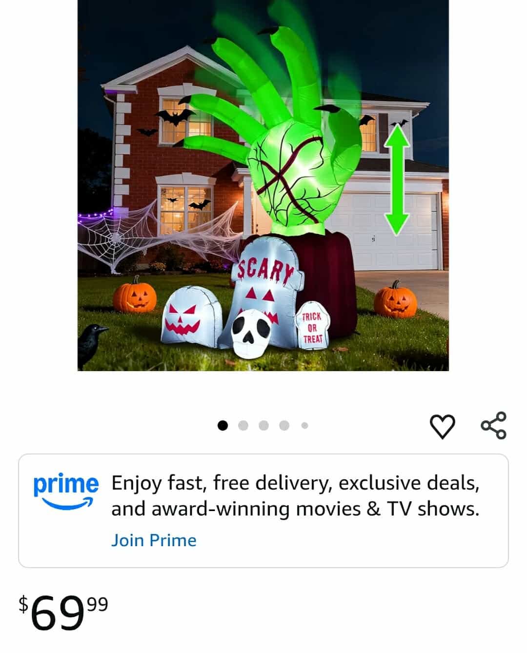 8.6 FT Halloween Inflatables Decorations Outdoor - Zombie Hand Animated Blow Ups Yard Decoration Animatronic - Image 4