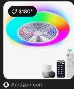 Alternative view of 24" Low Profile Ceiling Fan with Lights, Smart LED Bladeless
