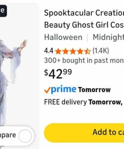 Alternative view of Scary Ghost Dress Midnight Costume for Halloween, Large, 10-12yrs