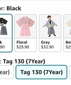 Alternative view of Boys Samurai Costumes Suits Girls Kimono Clothes Set Kids Japanese Warrior