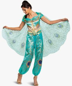 Disguise Women's Jasmine Teal Deluxe Adult Costume Adult Costume, Large