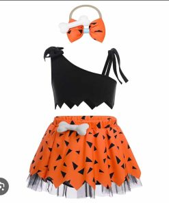 Kids Caveman Costume Historical Stone Age- Flintstones Pebbles