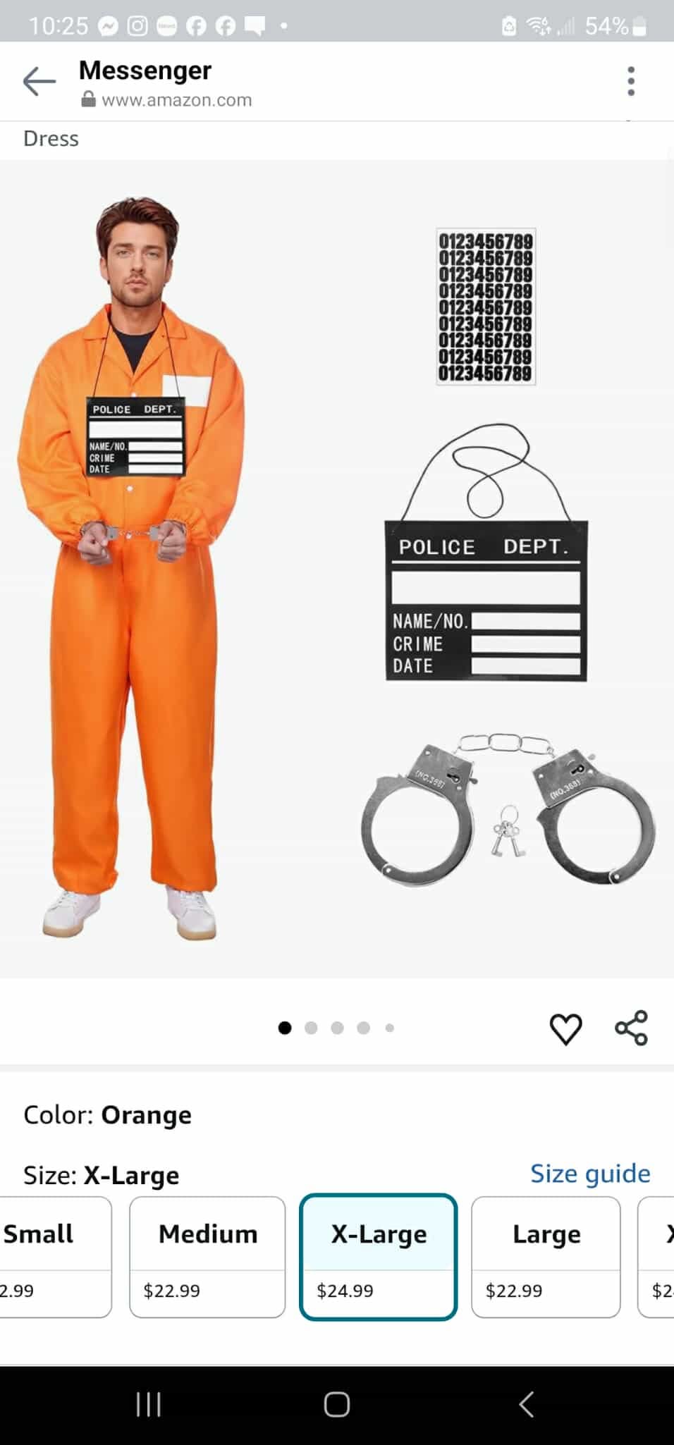 4 PCS Jail Halloween Costume Handcuffs Fancy Dress, XL - Image 4