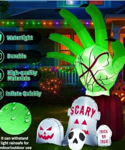 Alternative view of 8.6 FT Halloween Inflatables Decorations Outdoor - Zombie Hand Animated Blow Ups Yard Decoration Animatronic