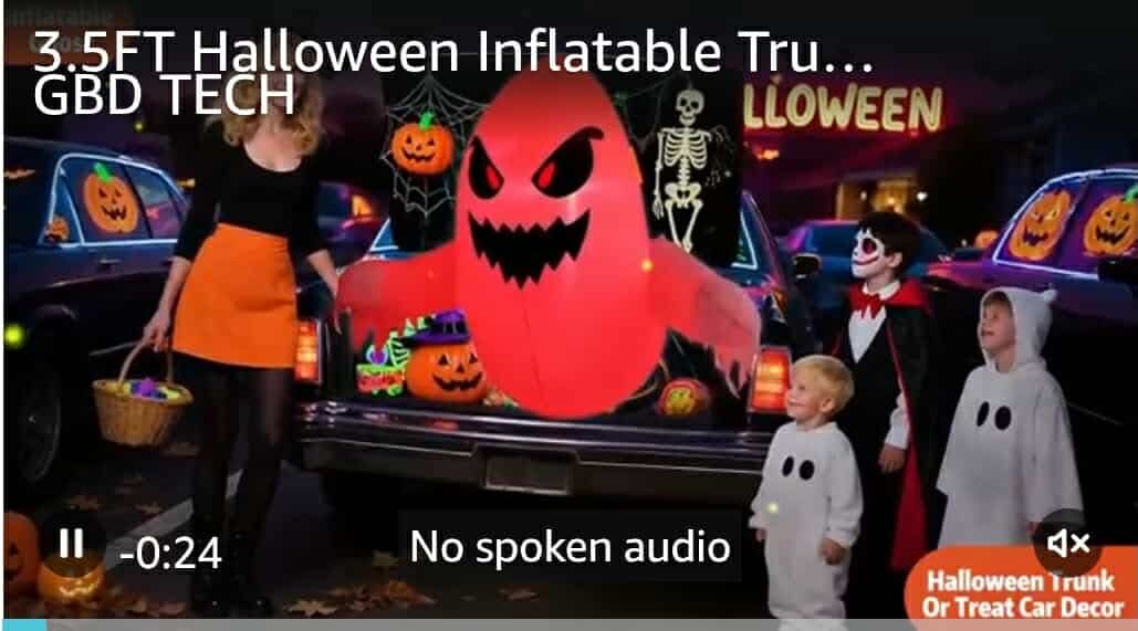 3.5FT Halloween Inflatable Ghost Trunk or Treat Car Decoration Kit Broke Out - Image 4