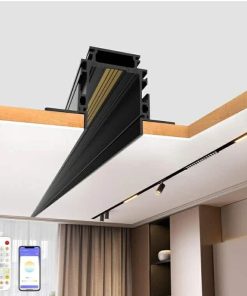 Magnetic Track Lighting Rail, 4-Wire Recessed Aluminum Rail for LED Track Light System, Flush Mount 24V Low Voltage Adjustable Track for Ceiling (39.4inch/3.3ft)