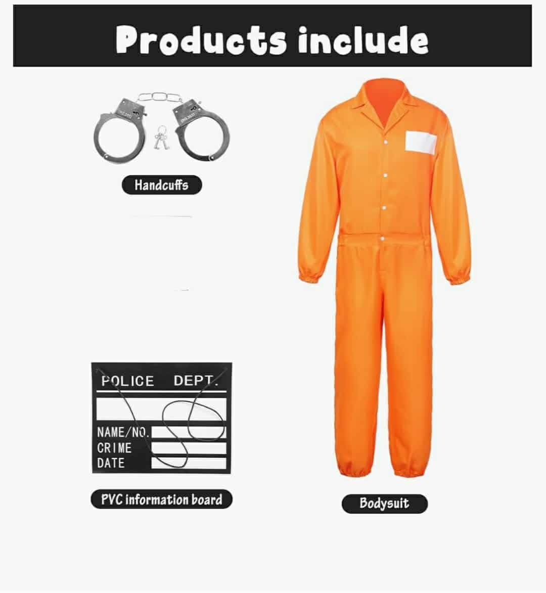 4 PCS Jail Halloween Costume Handcuffs Fancy Dress, XL - Image 11
