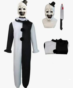 Scary Killer Clown Halloween Costume Creepy Cosplay Props for Kids, 7-8yrs