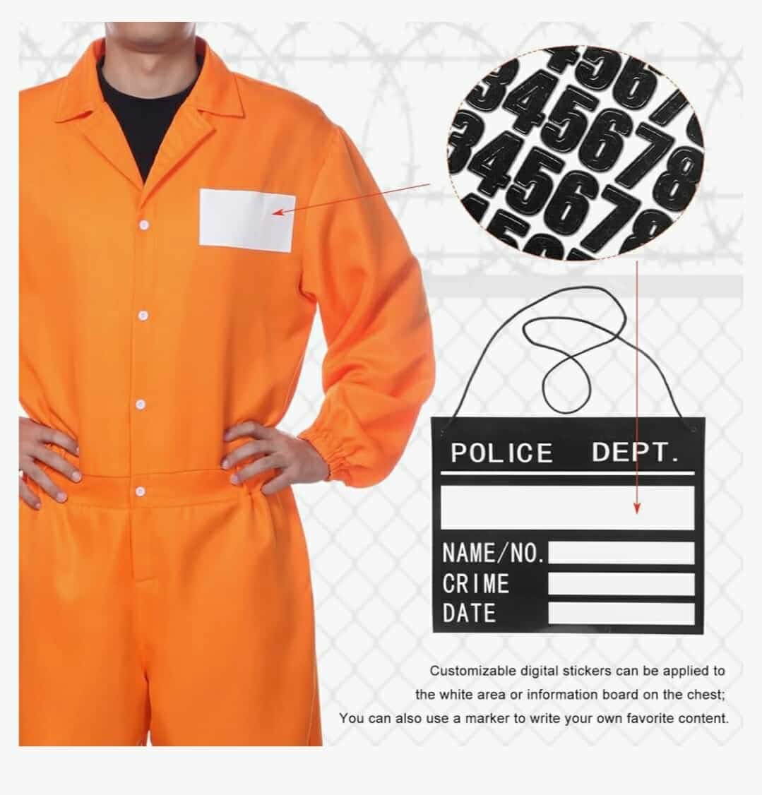 4 PCS Jail Halloween Costume Handcuffs Fancy Dress, XL - Image 6
