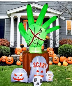 8.6 FT Halloween Inflatables Decorations Outdoor - Zombie Hand Animated Blow Ups Yard Decoration Animatronic