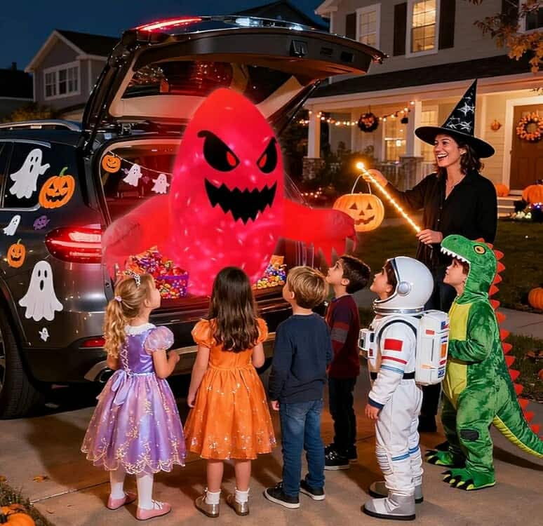 3.5FT Halloween Inflatable Ghost Trunk or Treat Car Decoration Kit Broke Out - Image 8