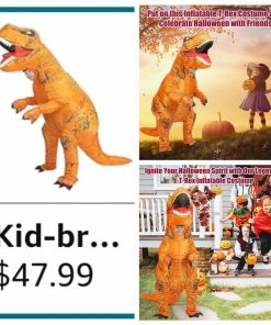 Alternative view of Inflatable Dinosaur Costume Adult & Kid, Blow Up Inflatable Trex Costume for Halloween Themed Party Cosplay