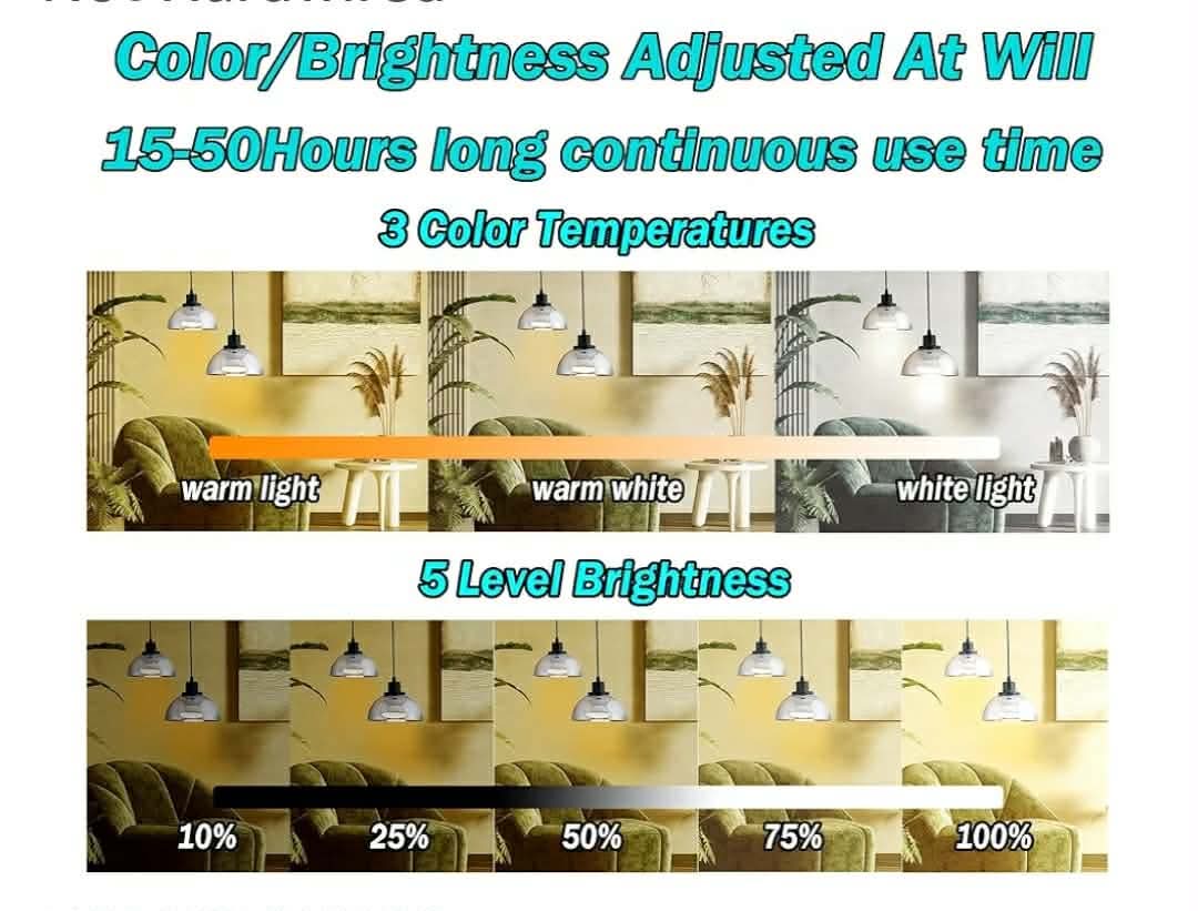 Battery Operated Pendant Lights Set Of Two,10000 MAh Rechargeable Hanging Light Over 50 Hours Battery Life,RGB Dimmable - Image 7