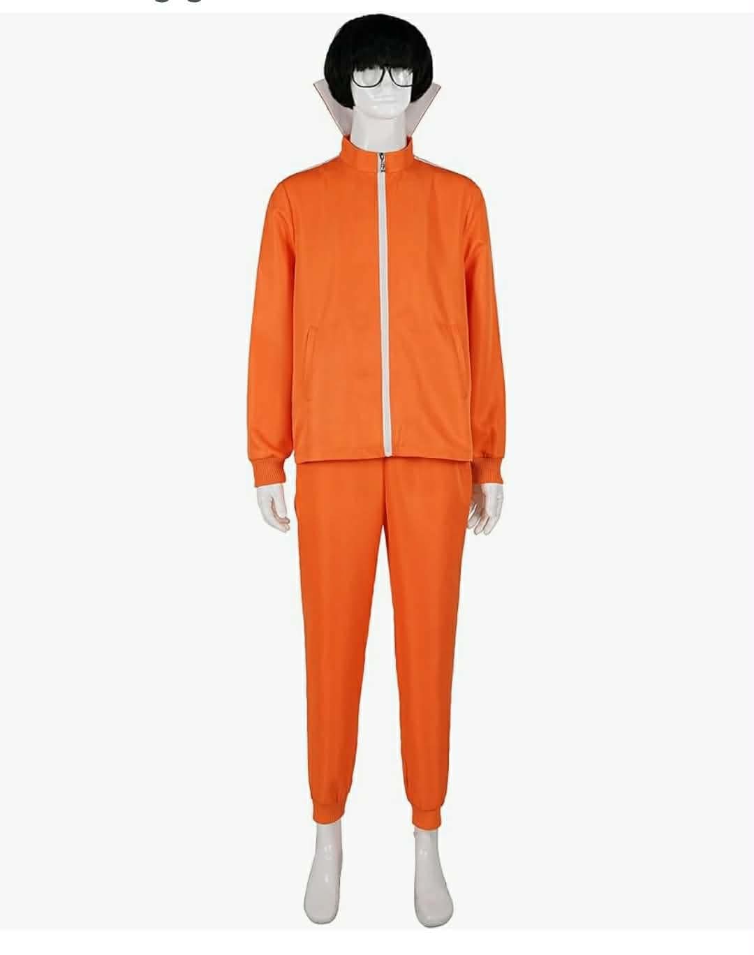 Men's adult sports suit 2-piece hoodie sportswear suit fashion sportswear suit with wig, 3X