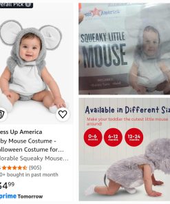 Alternative view of Baby Mouse Costume For Toddlers - Adorable Squeaky Mouse Outfit For Halloween And Year Round Dress-Up, 6-12 months 
