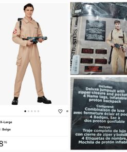 Alternative view of Smiffys Men's Ghostbusters Costume, Jumpsuit and Inflatable Backpack, One Size
