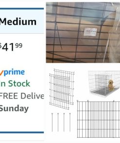 Alternative view of Dog Crate Divider Panel - 2 Pack Black Metal, Compatible with 32"-36"/42" & Other Crate Sizes, 20.47" H x Adjustable Width 15.74"-29.13"(Dog Crate NOT Included)