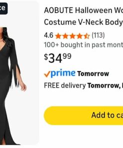 Alternative view of Halloween Womens Costume V-Neck Bodycon Maxi Dress, Small