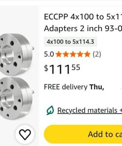Alternative view of ECCPP 4x100 to 5x114.3 Wheel Adapters 2 inch 93-02 for Toyota for Corolla