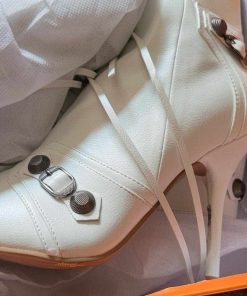 Alternative view of Knee High Boots for Women Stiletto Heel Studded Boots Pointed Toe Rivets Tassel Boot Sexy High Heel Punk Boots Zipper, Shoe Size 8.5