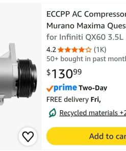 Alternative view of AC Compressor for Nissan & Infiniti