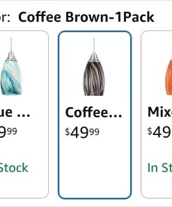 Alternative view of Pendant Lights Kitchen Island, Blown Art Glass Pendant Light Fixtures with Brush Nickel Finish Coffee Brown