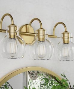 3 Light Bathroom Light Fixtures, Modern Bathroom Vanity Lights Fixture, Gold