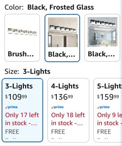 Alternative view of 3-Lights Bathroom Light Fixture Over Mirror, Modern Black Wall Sconce
