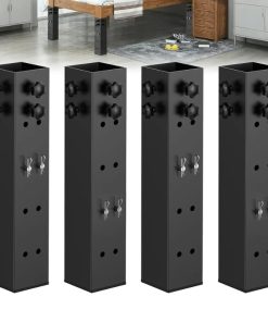 4 Pack Carbon Steel Dorm Bed Riser 3.15" Diameter Metal Bed Riser