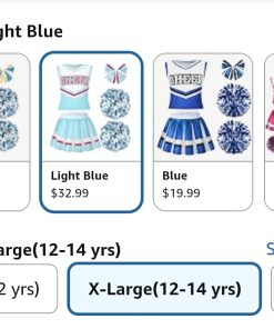 Alternative view of Halloween Girl Cheerleader Costume, Cheer Uniform Set, Cheerleading Outfit for Halloween DressUp Party, XL 12-14 yrs