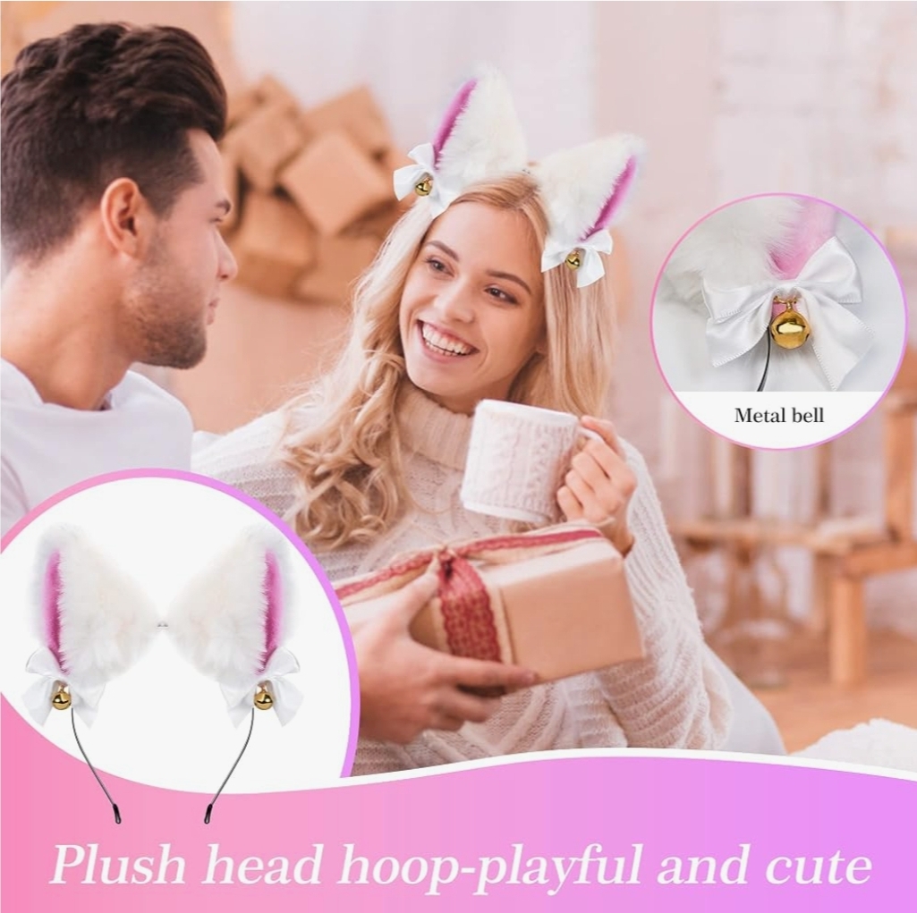 Costume Accessory Set for Women, Cosplay Party Costume, Handmade Plush Ear Set - Image 6