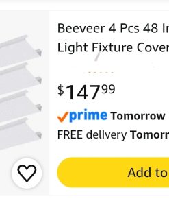 Alternative view of 4 Pcs 48 Inch Fluorescent Light Fixture Covers Replacement Wrap Around Light Cover 4ft Two Bulb Replacement Lens Transparent Square Lenses