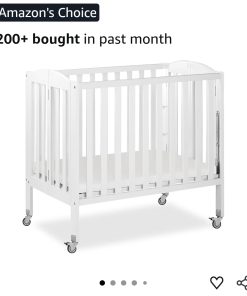 Dream On Me Mini Folding 3-in-1 Portable Baby Crib, Sturdy Locking Wheels