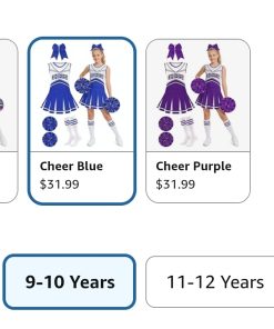 Alternative view of Cheerleader Costume for Girls Halloween Cheerleading Outfits 5Pcs, 9-12yrs