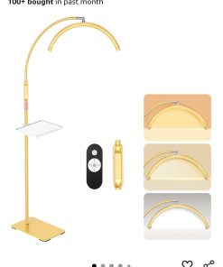 Lash Light with Tool Tray, 2500LM LED Moon Light for Lash Tech, Gold