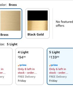 Alternative view of Brushed Brass Bathroom Light Fixtures Over Mirror 5-Lights Vanity Light Wall Sconce with Globe Glass Shade, Brushed Gold