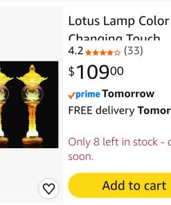 Alternative view of 2pk Lotus Lamp for Meditation & Relaxation, LED Color Changing Buddha Light with Touch Control