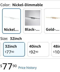 Alternative view of 32 Inch LED Bathroom Vanity Light Bar, Modern Brushed Nickel Bath Lighting Fixture Over Mirror Dimmable