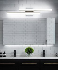 32 Inch LED Bathroom Vanity Light Bar, Modern Brushed Nickel Bath Lighting Fixture Over Mirror Dimmable