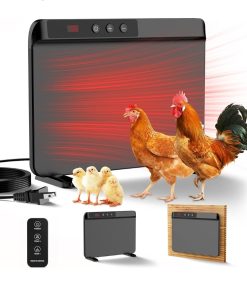Chicken Coop Heater, 200W UL Certified Radiant Panel, Black