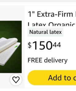 Alternative view of 1" Extra-Firm Natural Latex Organic Breathable and Comfortable, Durable and Not Easy to Collapse, Mattress Topper, Natural Latex