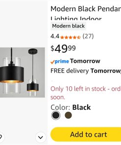 Alternative view of Modern Black Pendant Lighting Indoor Kitchen Island Pendant
