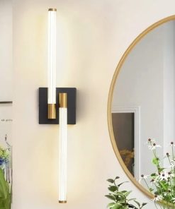 24 inch LED Black and Gold Vanity Lights Bar Modern Wall Sconce