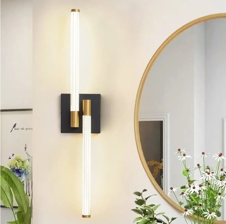24 inch LED Black and Gold Vanity Lights Bar Modern Wall Sconce