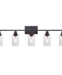 MELUCEE 5-Light Vanity Lights Bathroom Fixtures Oil Rubbed Bronze Finished