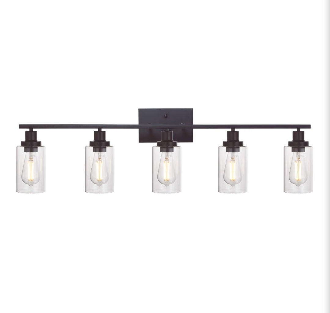 MELUCEE 5-Light Vanity Lights Bathroom Fixtures Oil Rubbed Bronze Finished