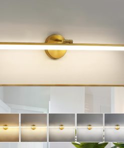 30 Inch Gold Vanity Light 24W 5CCT Dimmable Modern LED Vanity Light Fixture Rotatable
