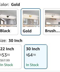Alternative view of 30 Inch Gold Vanity Light 24W 5CCT Dimmable Modern LED Vanity Light Fixture Rotatable