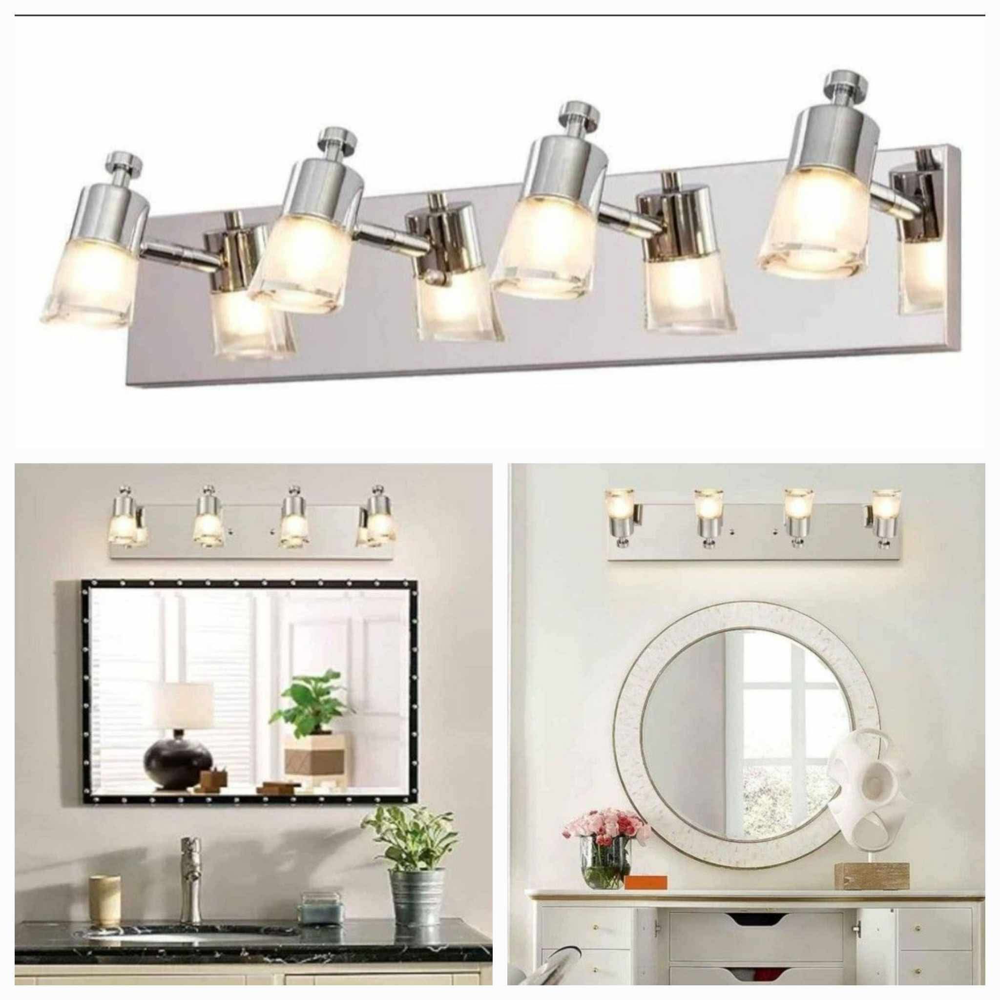 LED Modern Chrome Vanity Lights Over Mirror, Multi Directional Acrylic Bath Wall Lighting Up and Down 4-Light, 24 inch Stainless Scones Light - Image 4