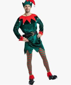 Costumes Men Deluxe Christmas Elf Costume, Medium